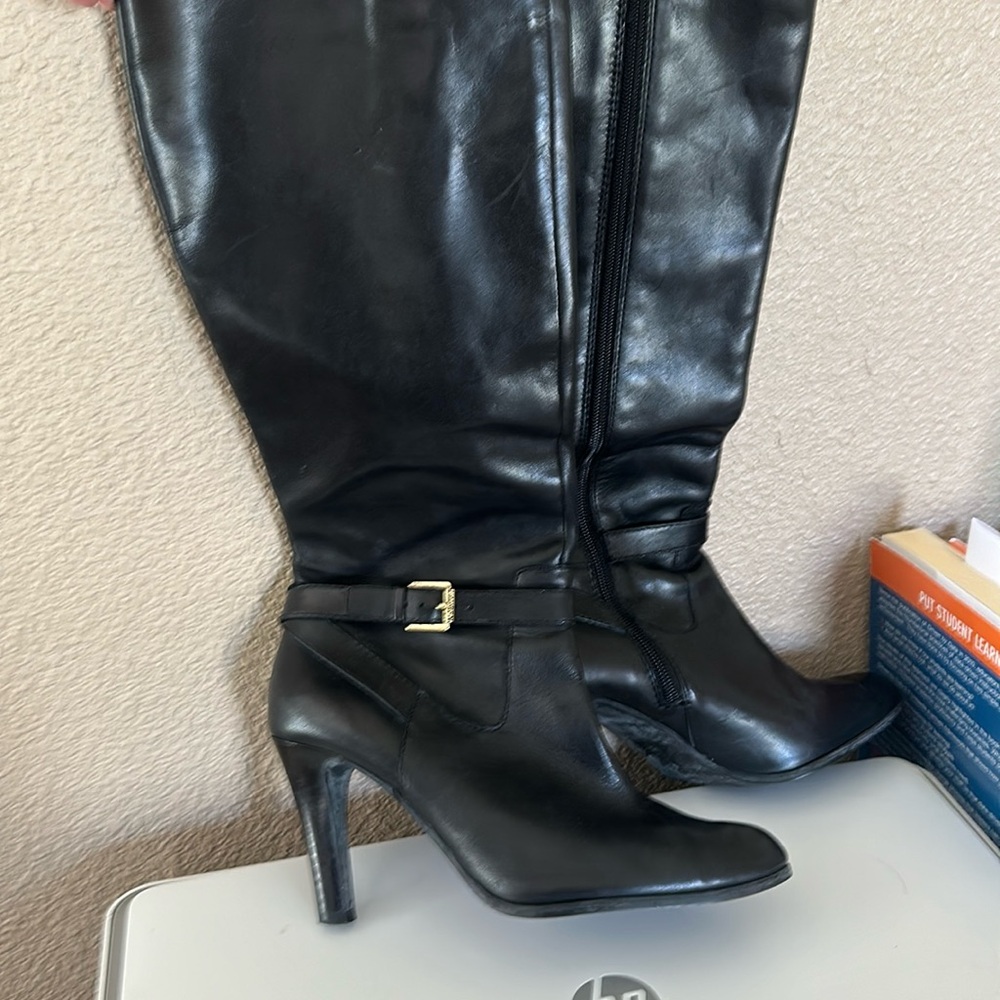 Ralph Lauren leather heeled boots